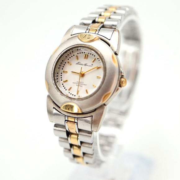 Eddie Bauer Diver Watch Women 25mm Two Tone Steel Bracelet with New Battery - Picture 1 of 13